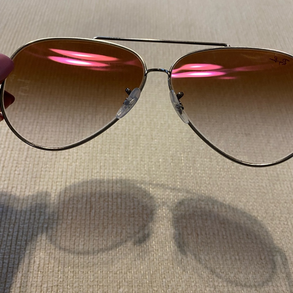 Ray-Ban Aviator Sunglasses with Tan Lenses - Picture 8 of 9
